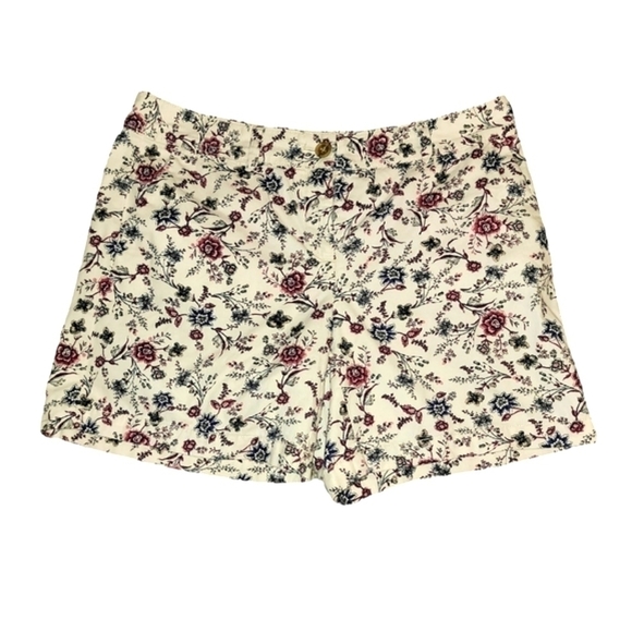 LOFT Ann Taylor size 6 cotton white floral printed shorts - Picture 1 of 8
